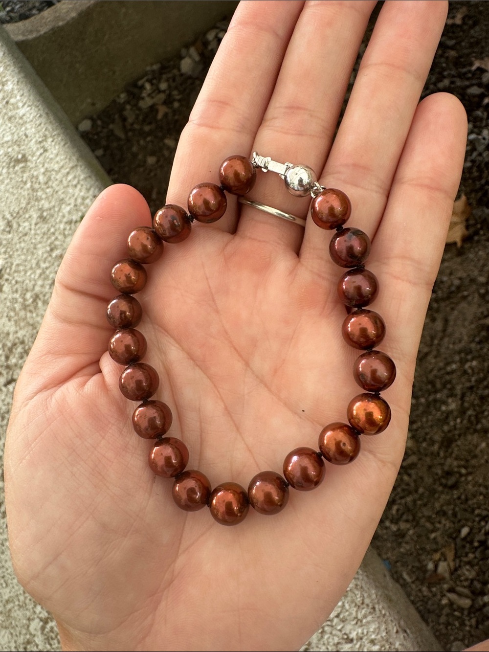 Brown Pearl-Style Beaded Bracelet - Women Jewelry